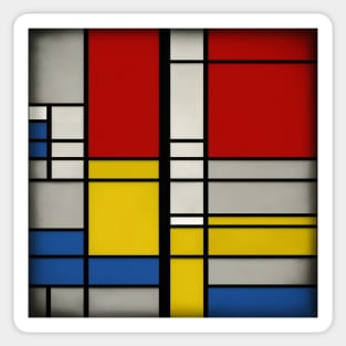 Mondrian Style - Five Tones Sticker